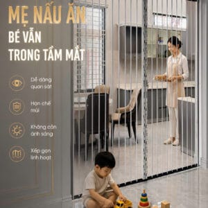 Cửa xếp phòng bếp lá nhựa trong cao cấp. Ngăn lạnh, ngăn mùi tuyệt đối.